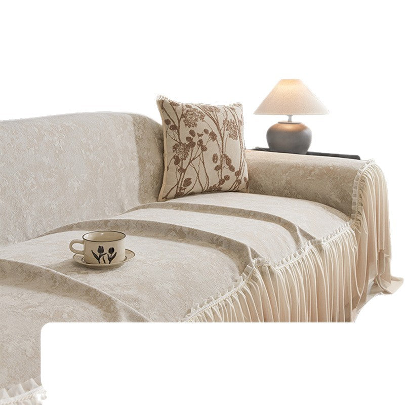 Elegant Fringed Sofa Cover