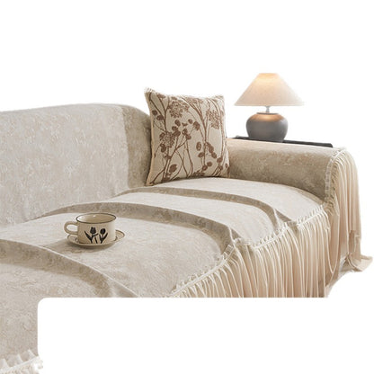 Elegant Fringed Sofa Cover