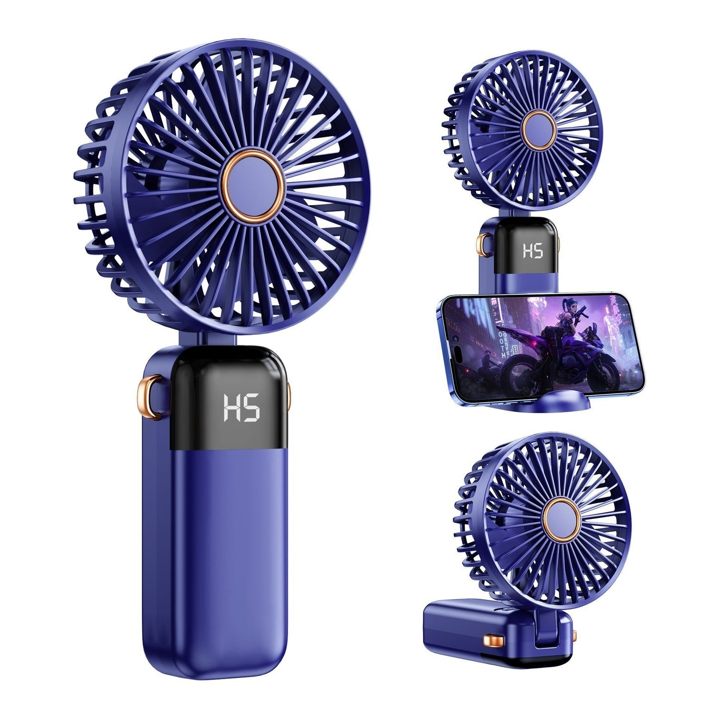 Cooling Portable Bladeless Mini Handheld Fan with Digital Speed Display Bowlift