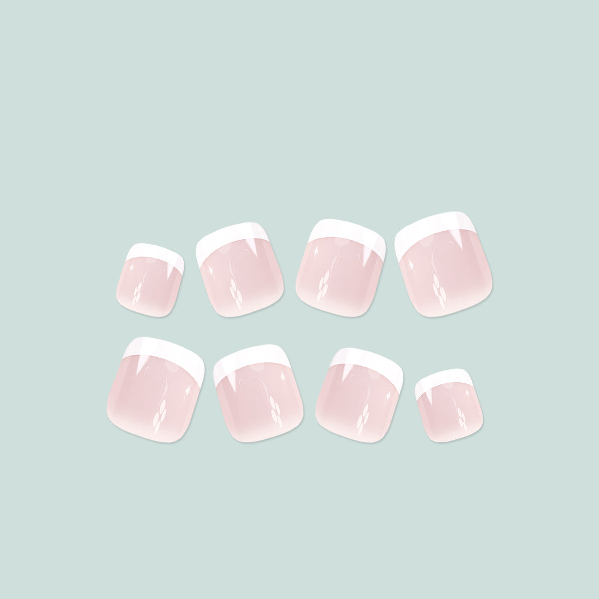 Elegant French Tip Press-On Toenails Acalora
