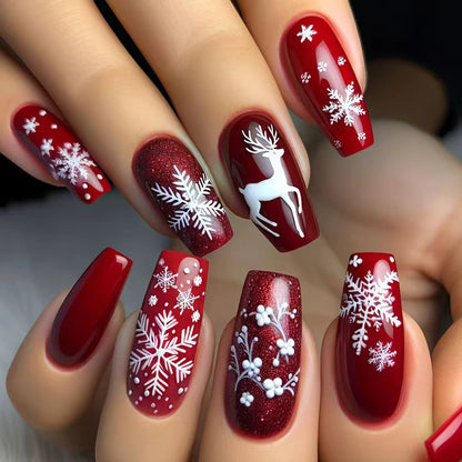 Festive Winter-Themed 3D Nail Art Acalora