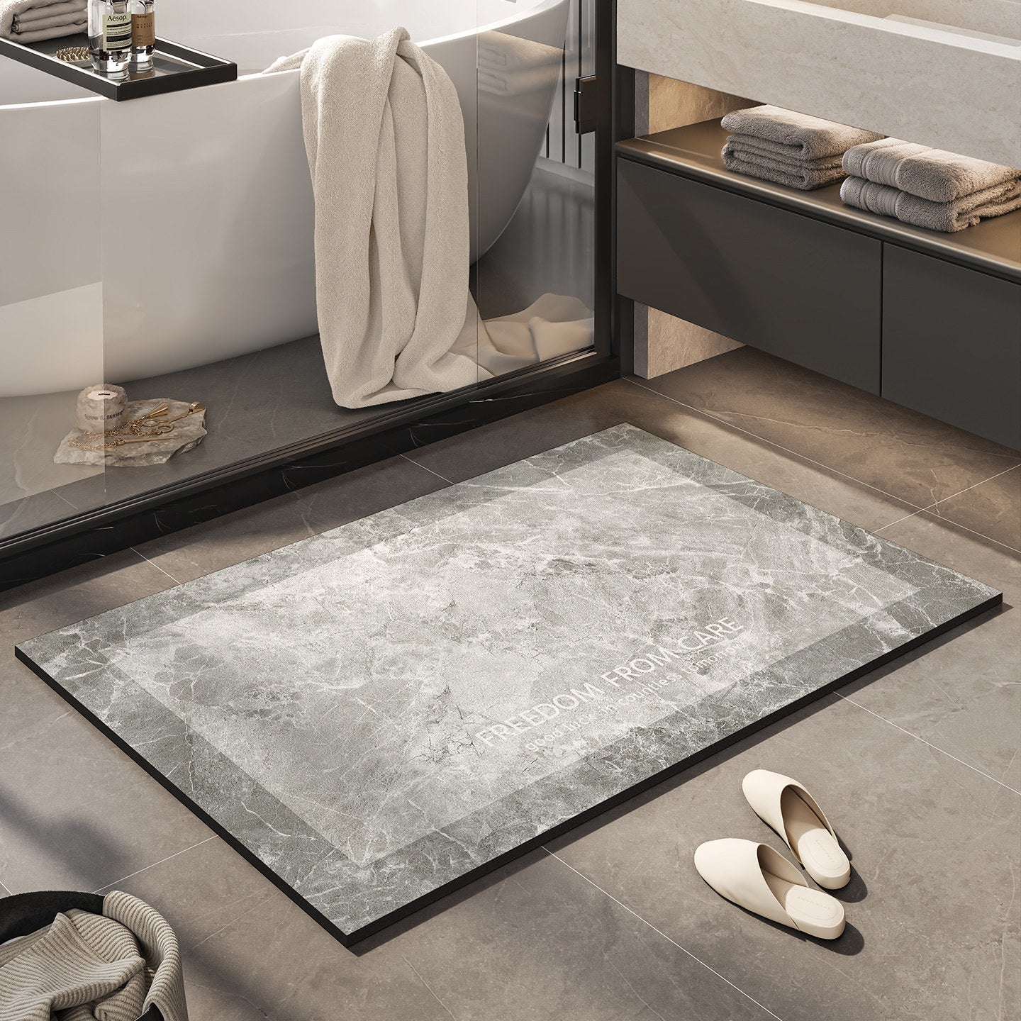 Inspirational Marble Bath Mat