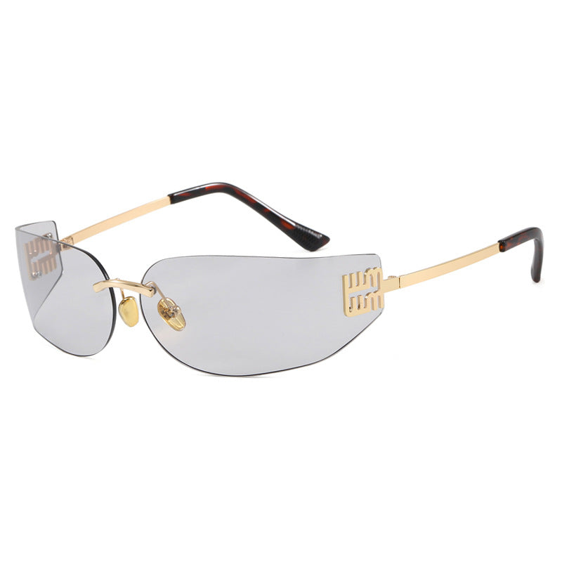 Women's futuristic designer sunglasses with unusual frame and UV protection Bowlift
