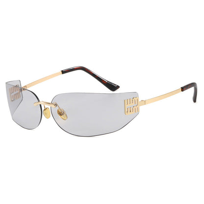 Women's futuristic designer sunglasses with unusual frame and UV protection Bowlift