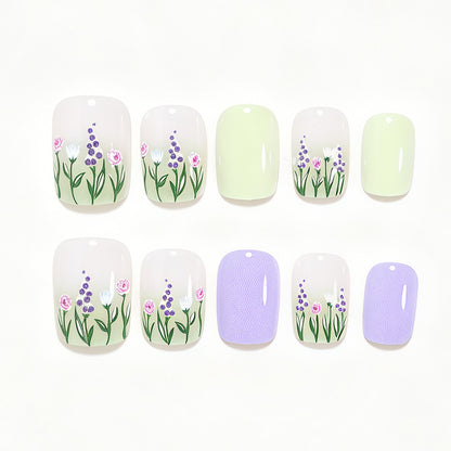 Floral Themed Press-On Nail Art Acalora