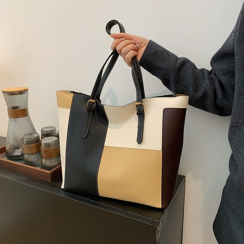 Stylish Color Block Tote Bag Acalora