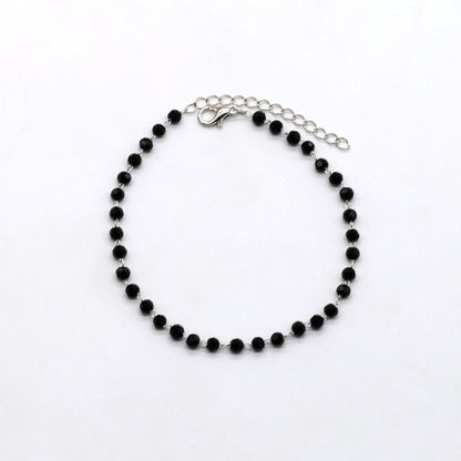 Black Beaded Anklet Acalora