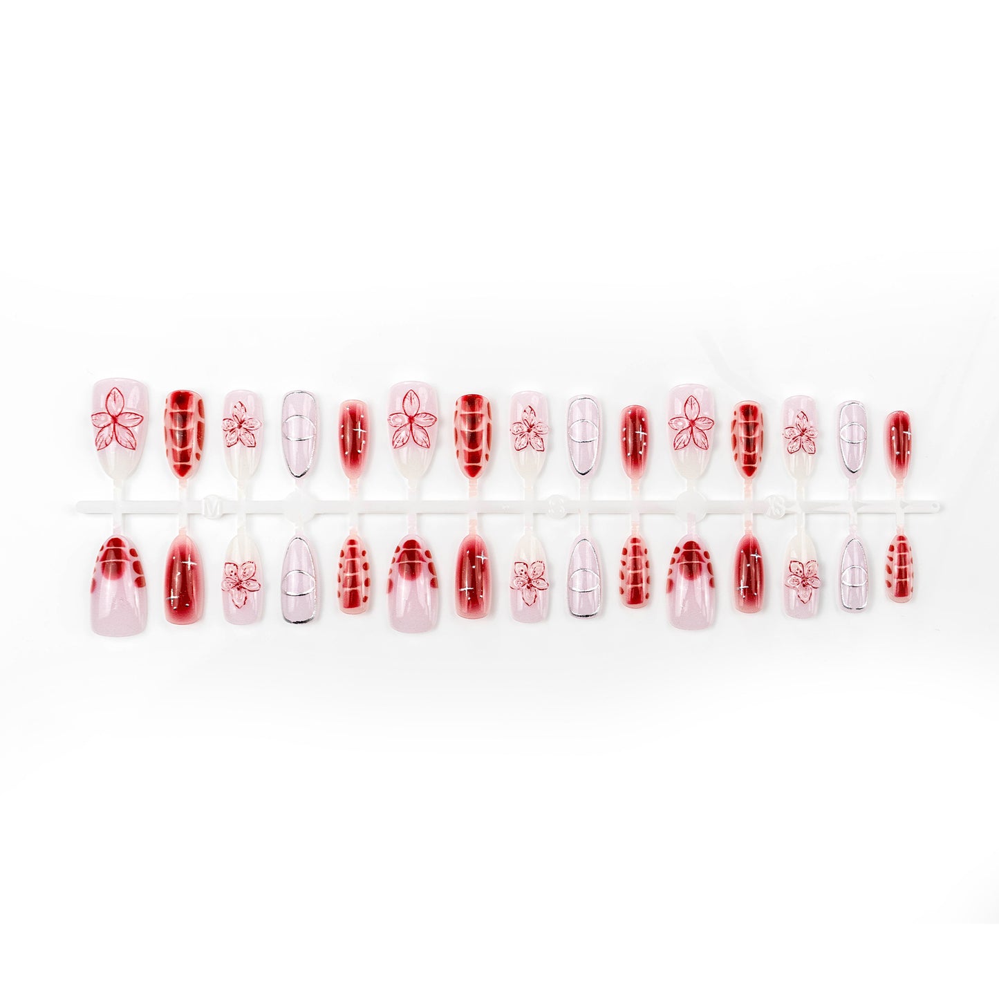 Nail art set with filigree flower and geometric designs Acalora