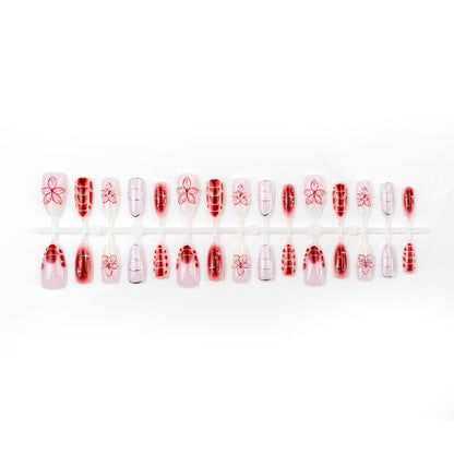 Nail art set with filigree flower and geometric designs Acalora
