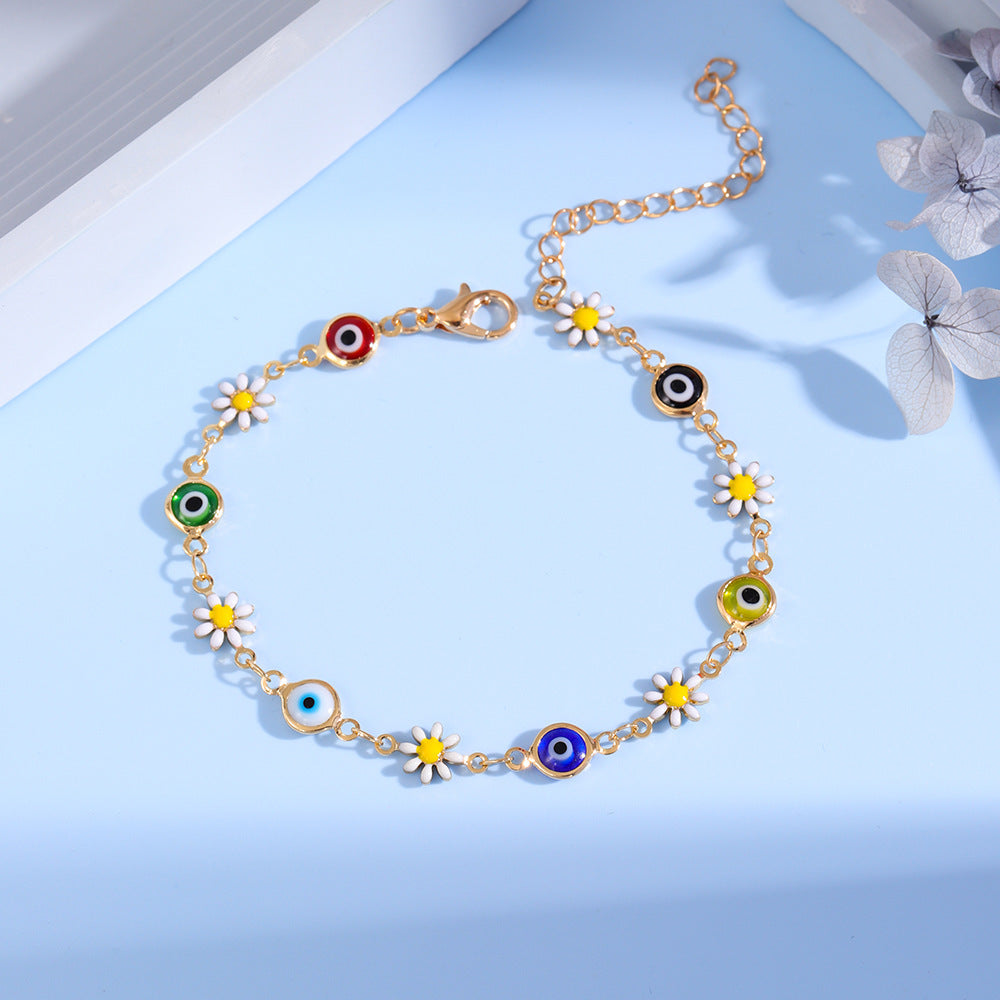 Charming Daisy and Evil Eye Bracelet Acalora