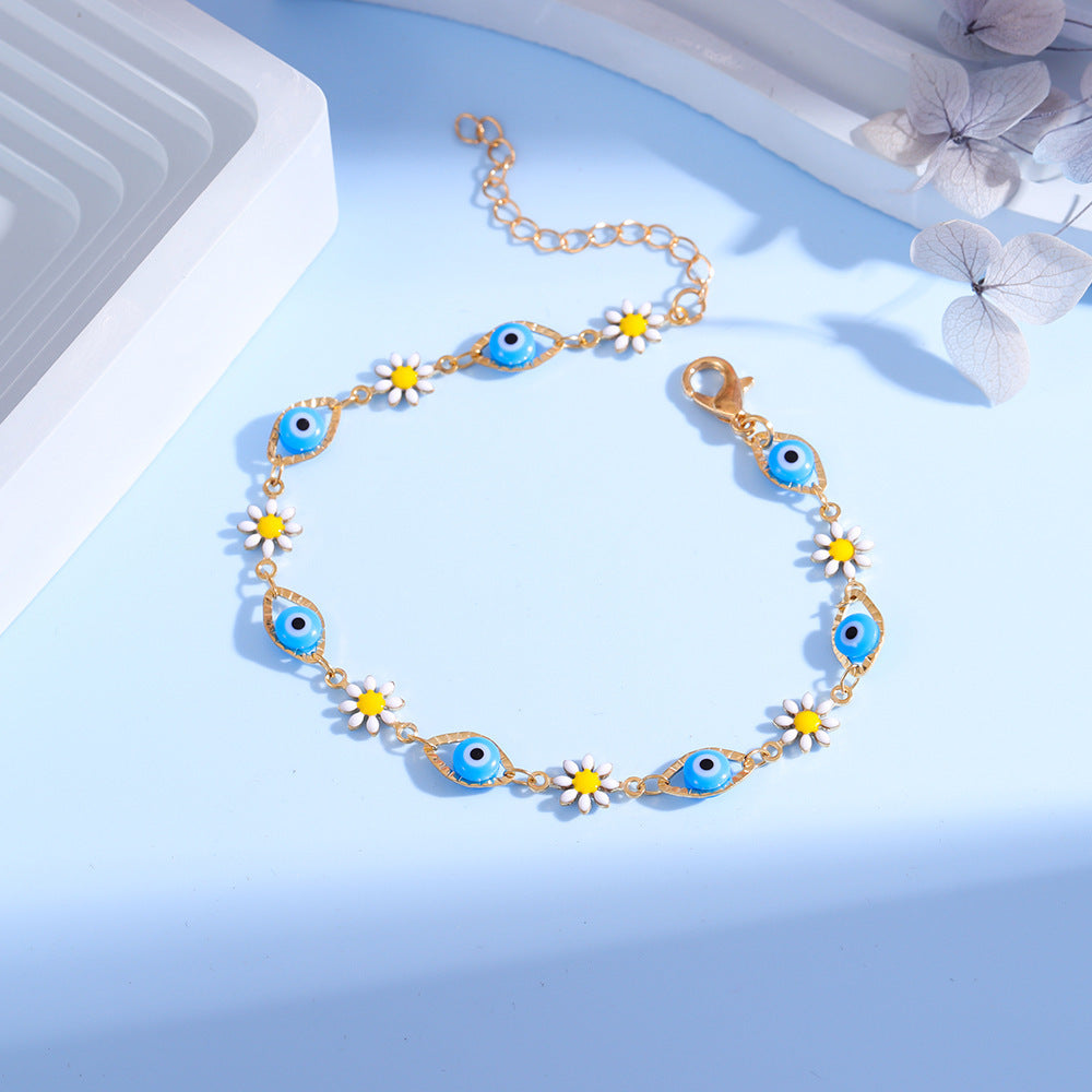 Eye Charm and Daisy Bracelet Acalora