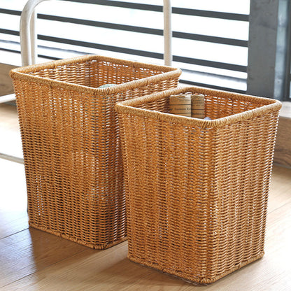 Rectangular Handwoven Wicker Waste Bin Bowlift