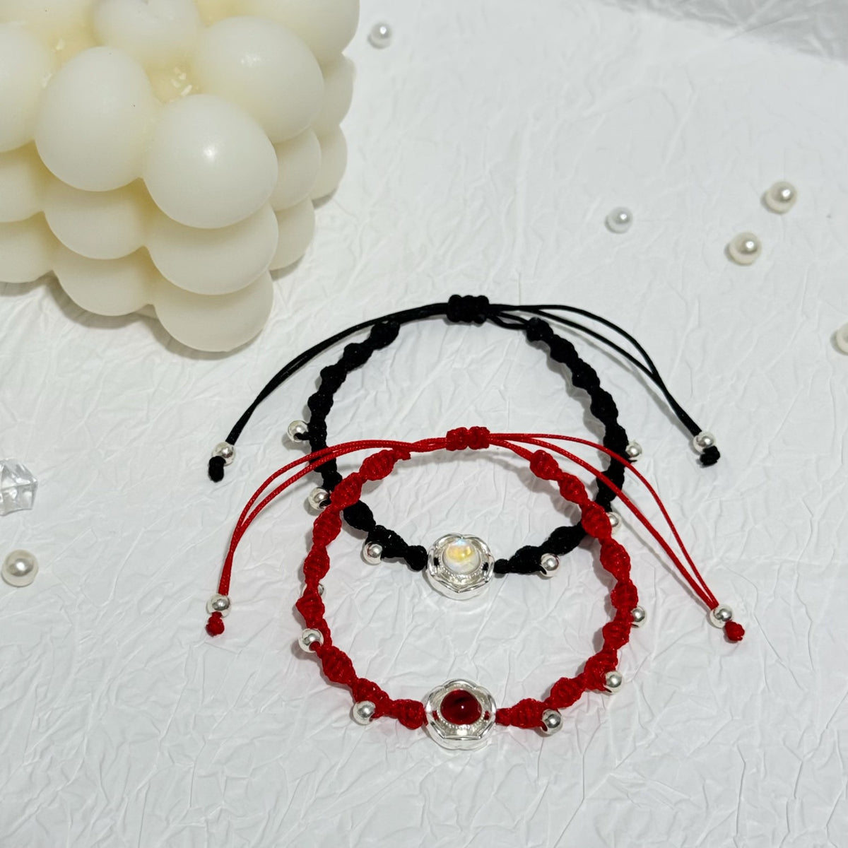 Adjustable Knot Bracelet with Gemstone Acalora