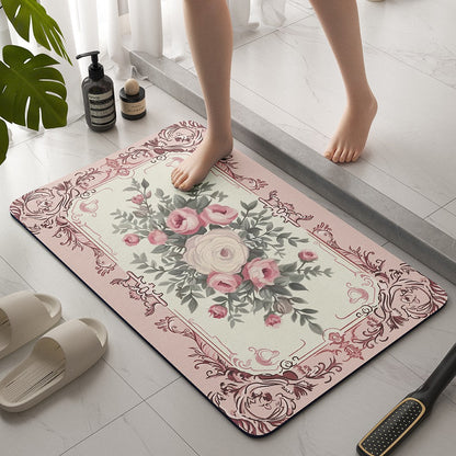 Vintage Floral Bath Mat
