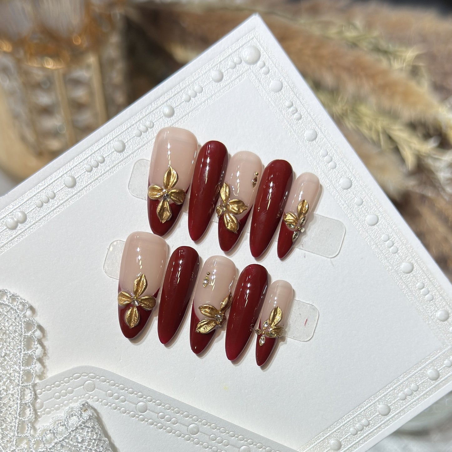 Luxury Floral Acrylic Press-On Nail Set Acalora