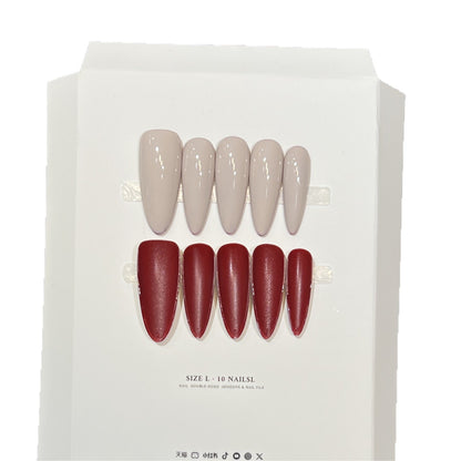 Stiletto Press-On Nail Art Set with Elegant French Tips Acalora
