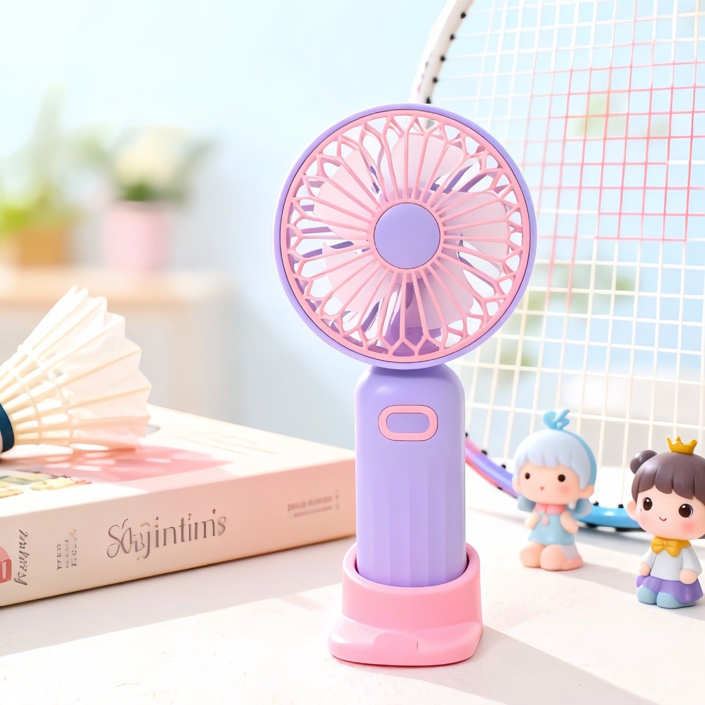 Women's Portable Handheld Fan with Ergonomic Design and USB Charging Function Karnz