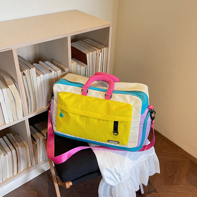 Colorful Multi-Compartment Travel Duffle Bag