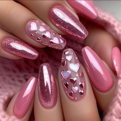 Artificial nails with heart design Acalora