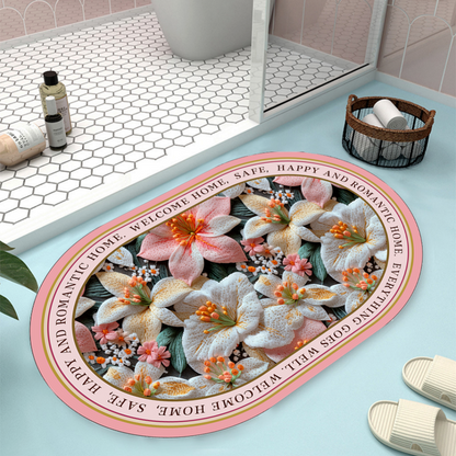 Floral Design Bath Mat