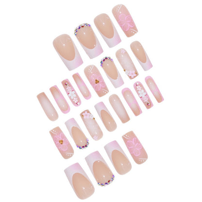 Artistic Floral Nail Extensions Acalora