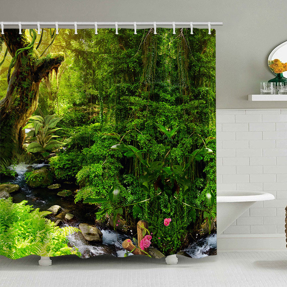 Scenic Garden Print Shower Curtain