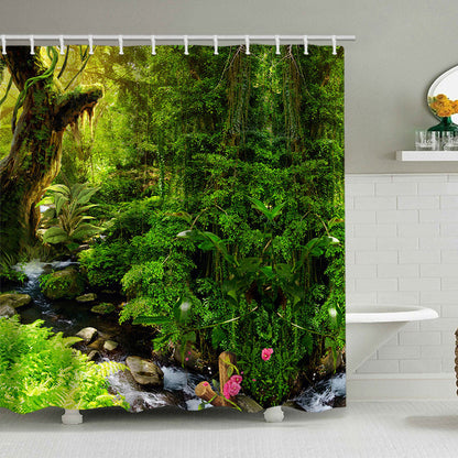 Scenic Garden Print Shower Curtain