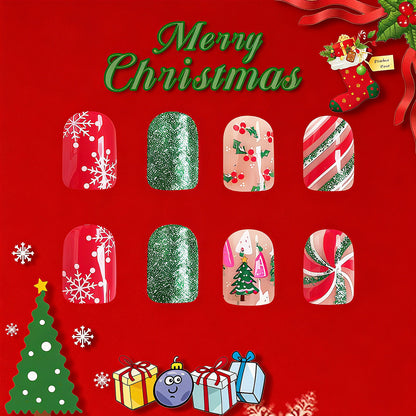 Artificial nail set with festive Christmas design and creative motifs Acalora 1788236745