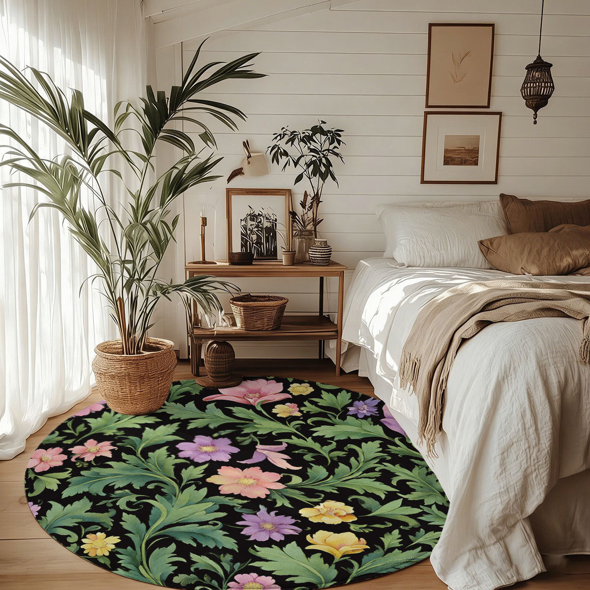Unisex Floral Pattern Area Rug