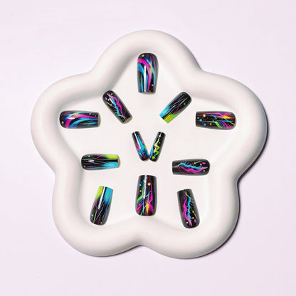 Neon Glow-In-The-Dark Nail Art Acalora