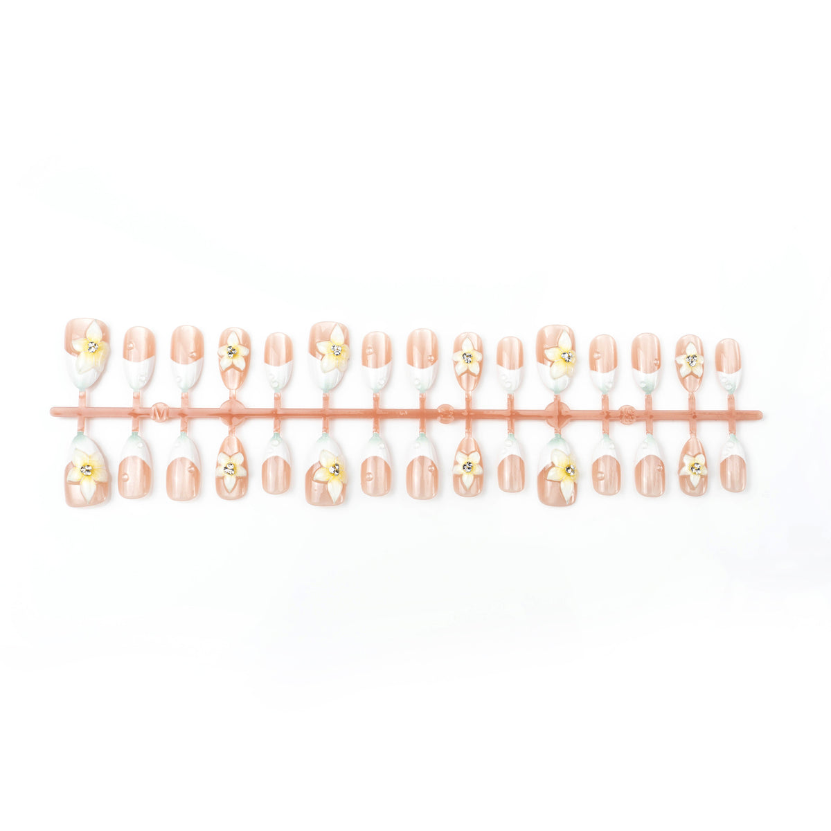 Acrylic nail set with elegant floral design Acalora