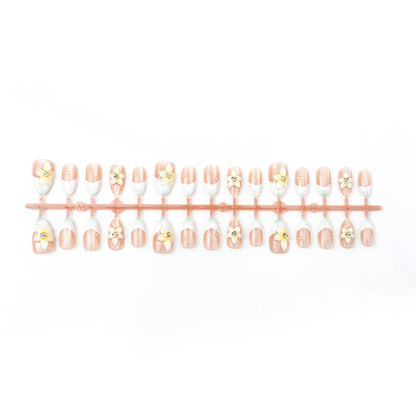 Acrylic nail set with elegant floral design Acalora