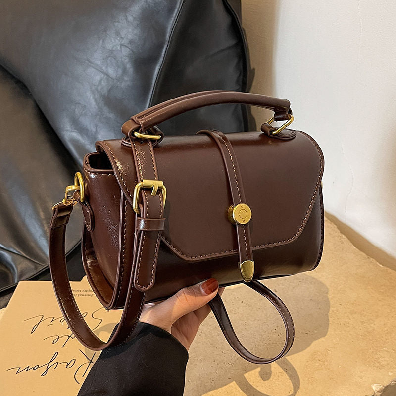 Vintage-Inspired Leather Shoulder Bag Acalora