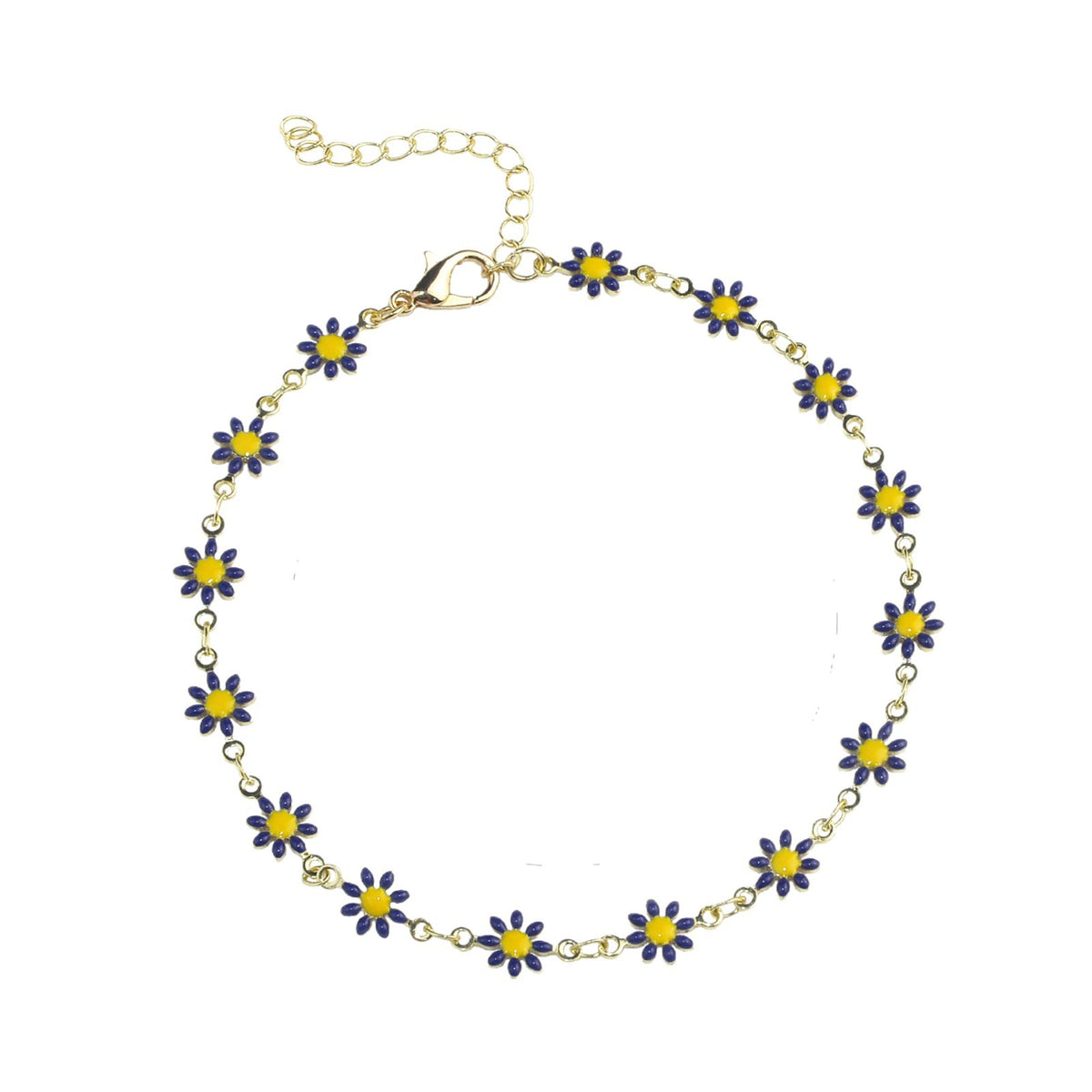 Colorful Floral Chain Bracelet Acalora