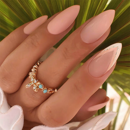 Elegant Stiletto Press-On Nail Set with Dazzling Gem Accents Acalora