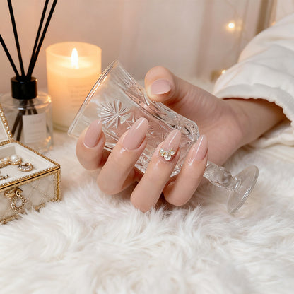 Artificial nail set with elegant pearl design and high-gloss surface Acalora