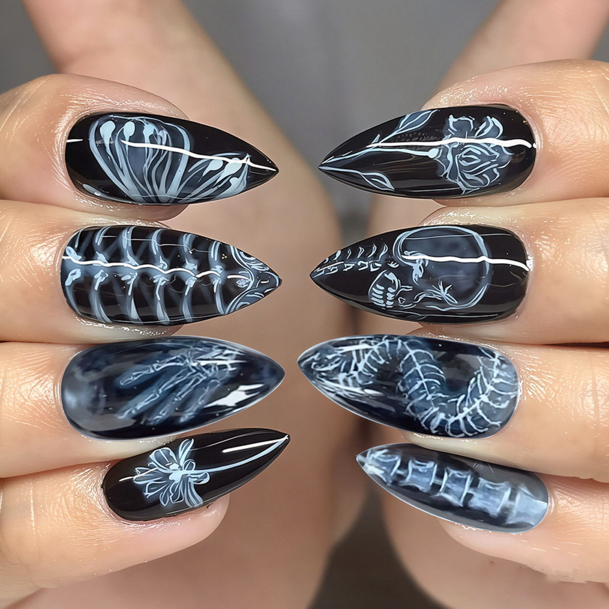 Artistic Stiletto Press-On Nail Art Set Acalora
