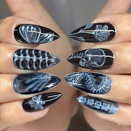 Artistic Stiletto Press-On Nail Art Set Acalora