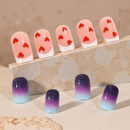 Nail Art Set with Romantic Heart Design Acalora