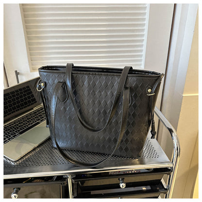 Quilted Pattern Handheld Tote Bag Acalora