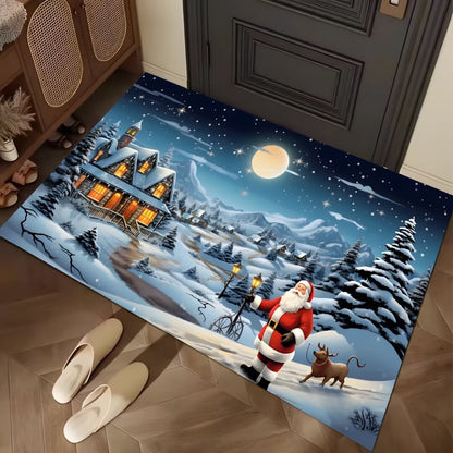 Festive Winter-Themed Entrance Mat