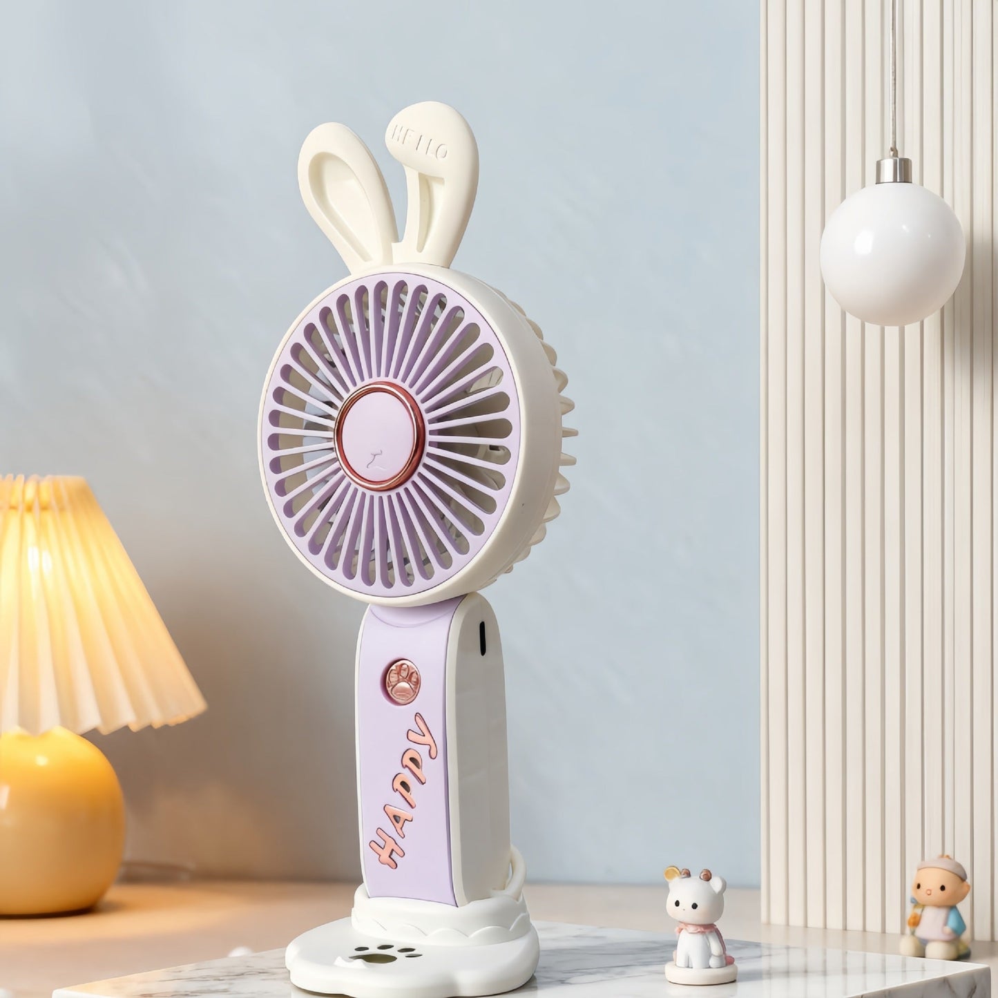 Women's Portable USB Handheld Fan with Cute Bear Motif Karnz