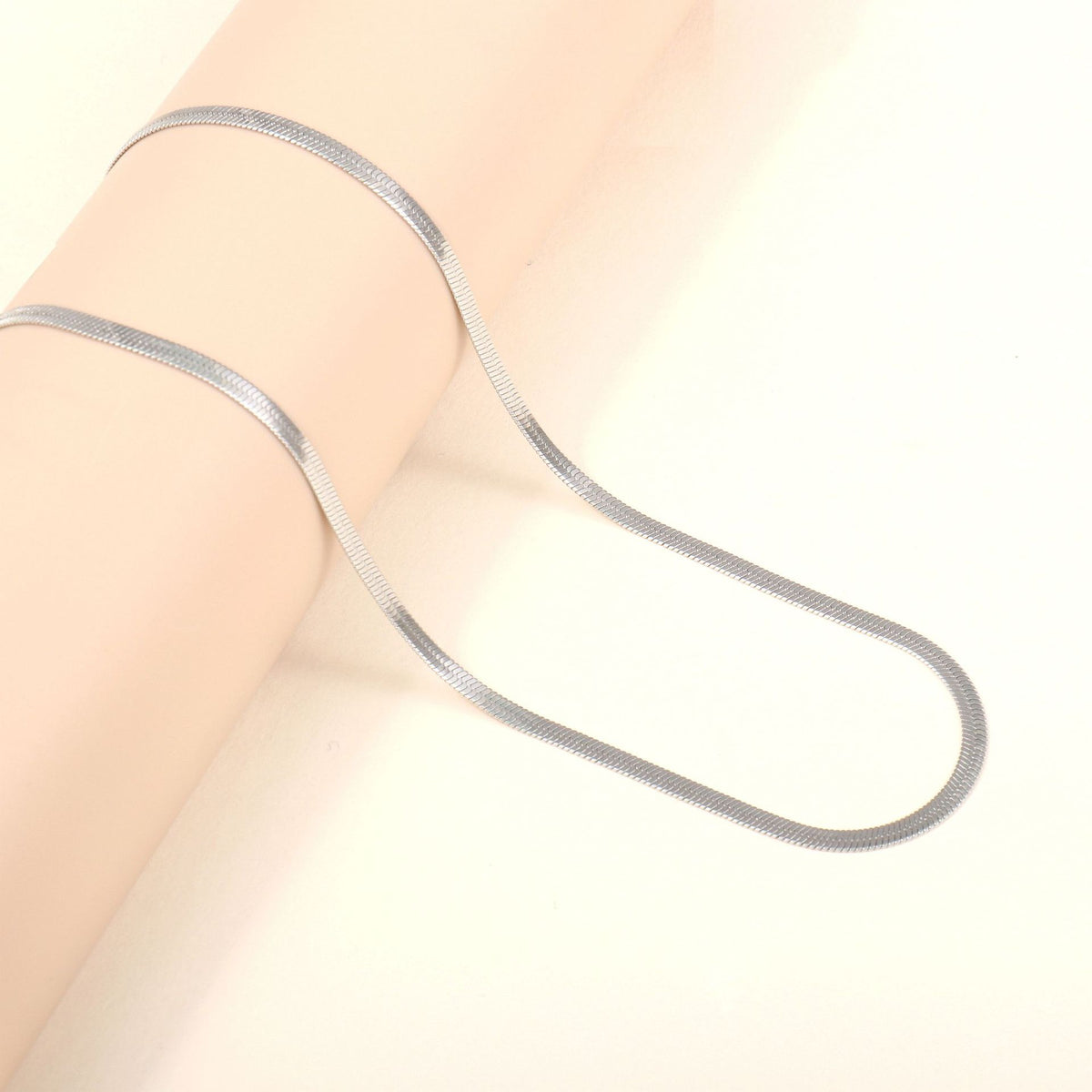 Sleek Slim Silver Chain Necklace Acalora