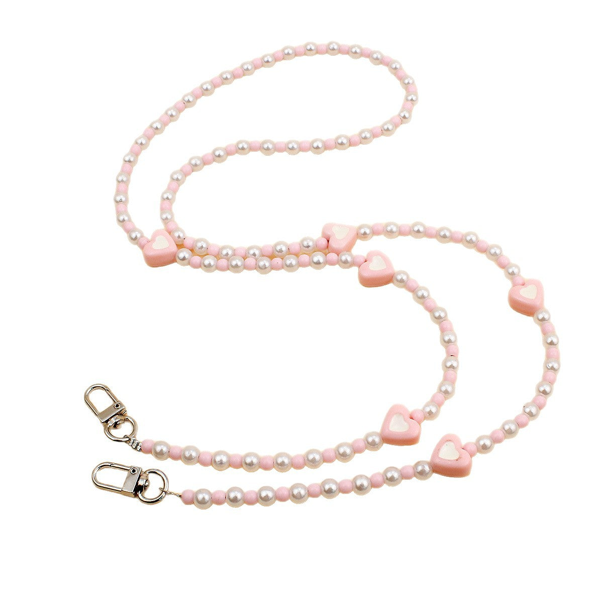 Heart-Embellished Beaded Eyewear Chain Acalora