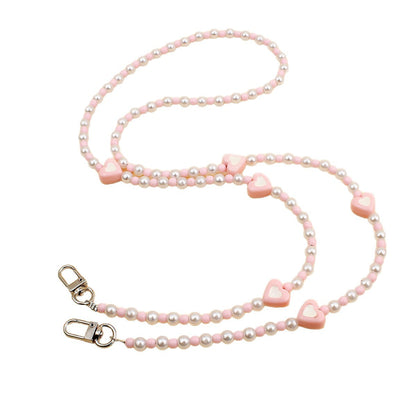 Heart-Embellished Beaded Eyewear Chain Acalora