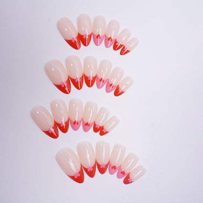 Heart-Patterned Press-On Nails Acalora
