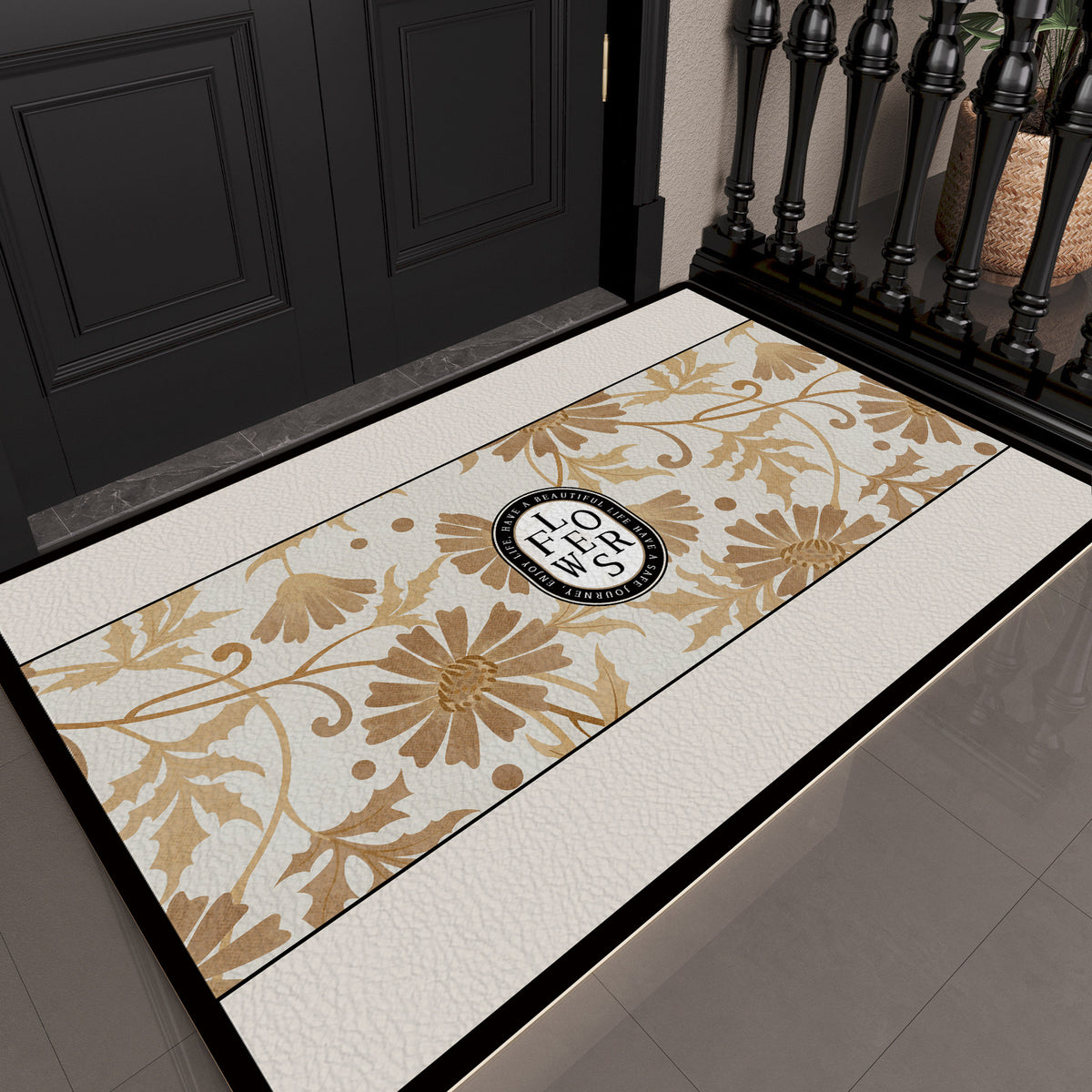 Modern Geometric Bath Mat Acalora