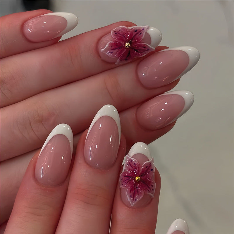 Elegant Floral Press-On Nails Acalora