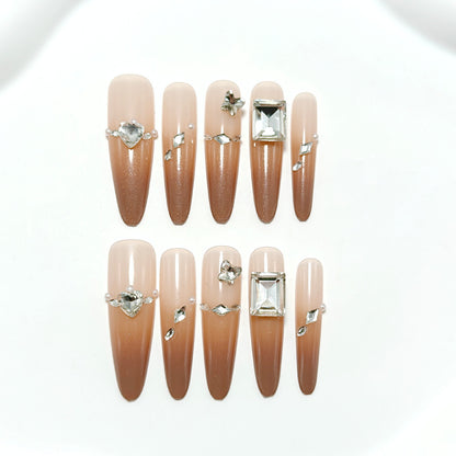 Acrylic nails with glamorous accents Acalora