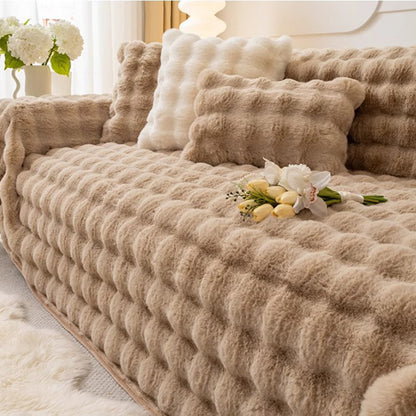 Plush Textured Sofa Cover